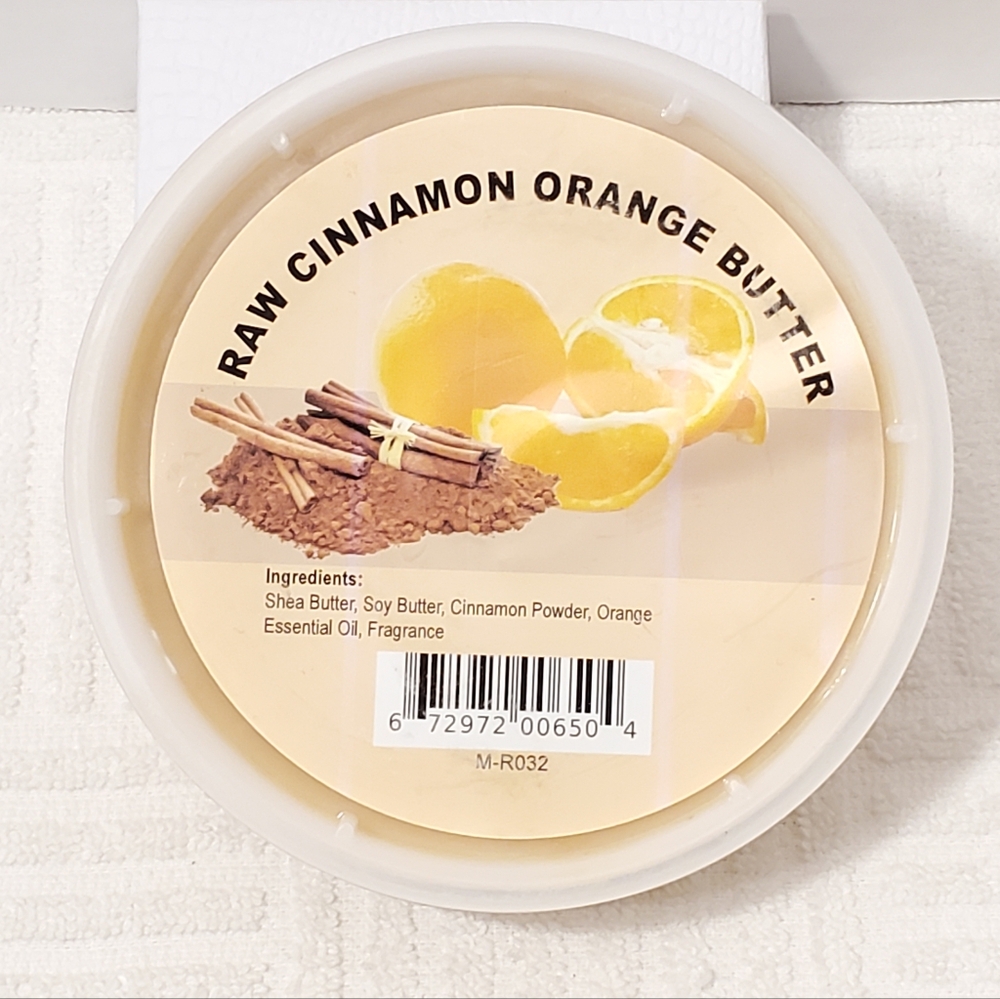 Raw Cinnamon Orange Butter 8.5 oz All Natural Nourishes Moisturizes Face Body